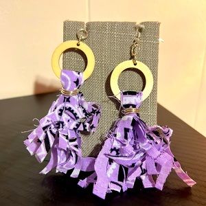 Lavender bandanna earrings